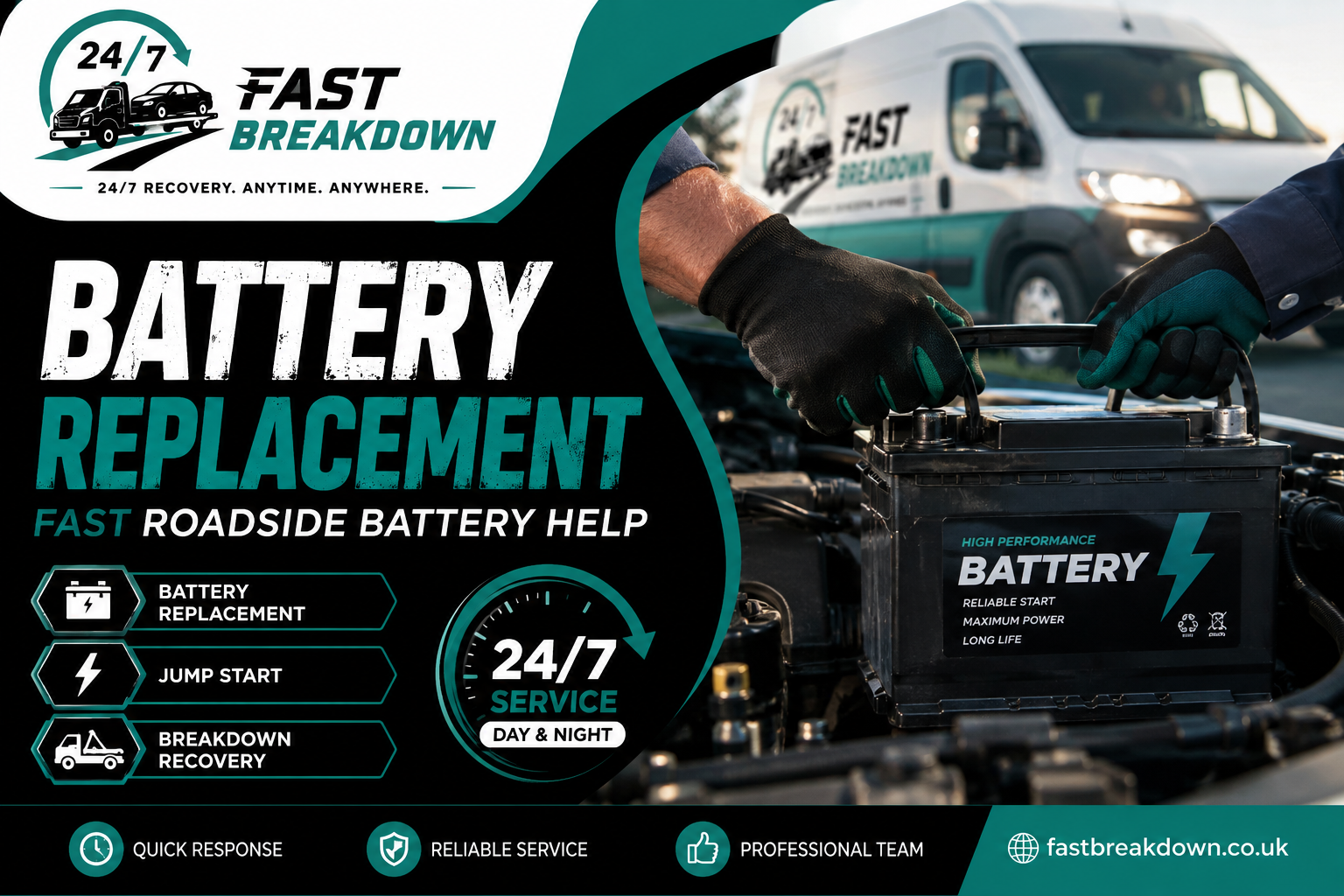 Battery Replacement  | Fast Roadside Battery Help | Fast Breakdown